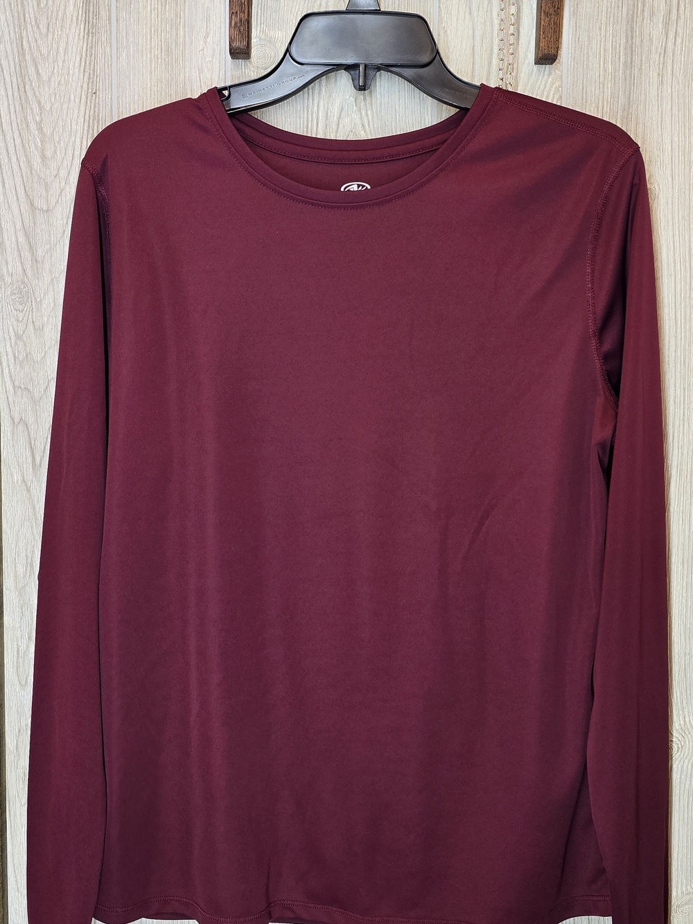 Athletic Works Burgundy Long Sleeve Crew Neck Tee